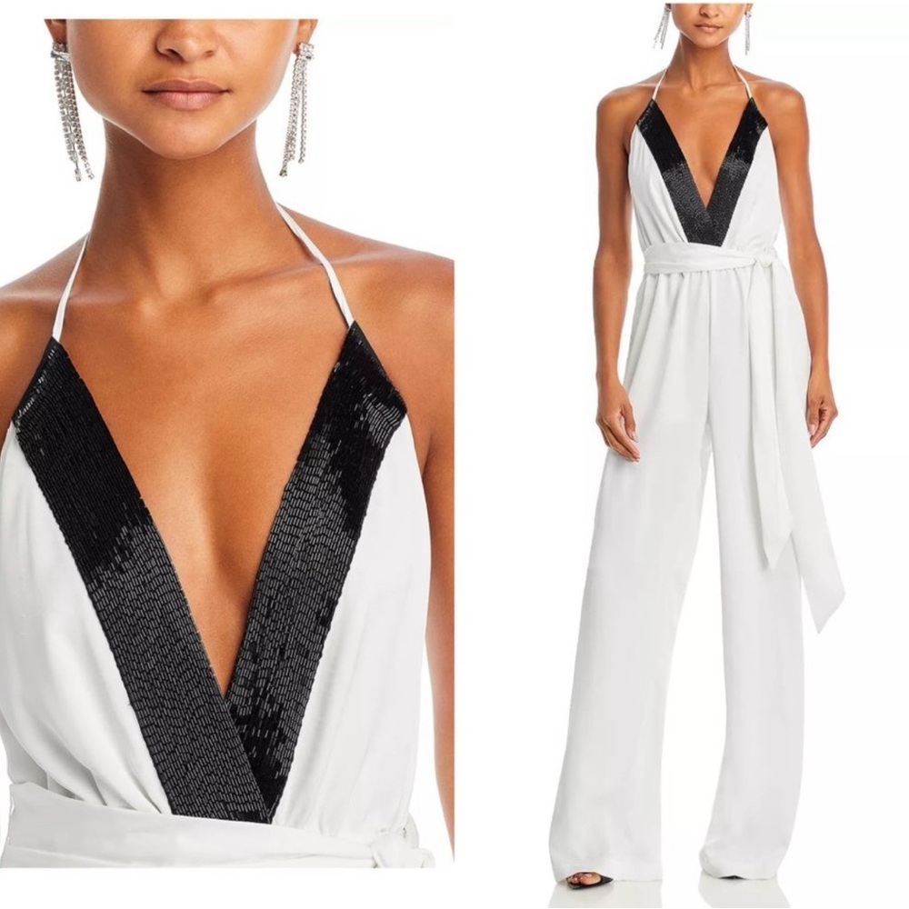 NWT Ramy Brook Kayla Jumpsuit White Size 8 MSRP $625 Read Description